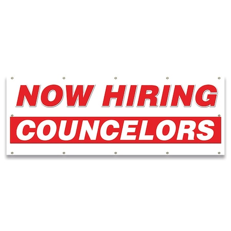 Signmission Now Hiring Counselors Banner Apply Inside Accepting Application Single Sided B-120-30223